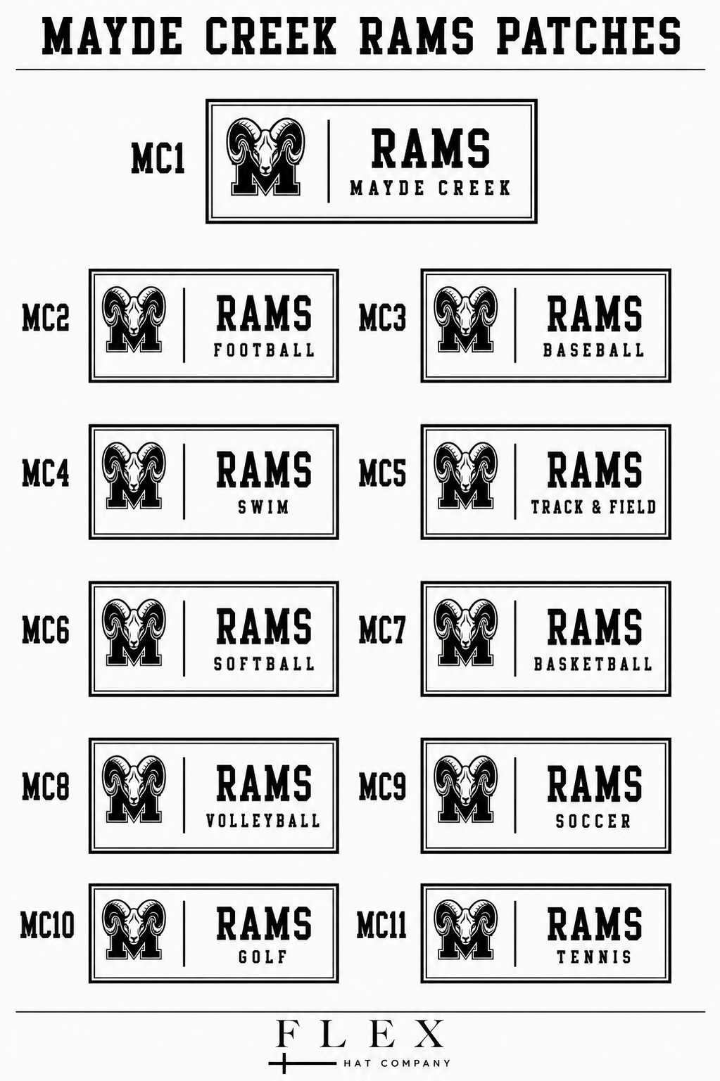 Mayde Creek Rams | Richardson 112 | Rectangle Patch