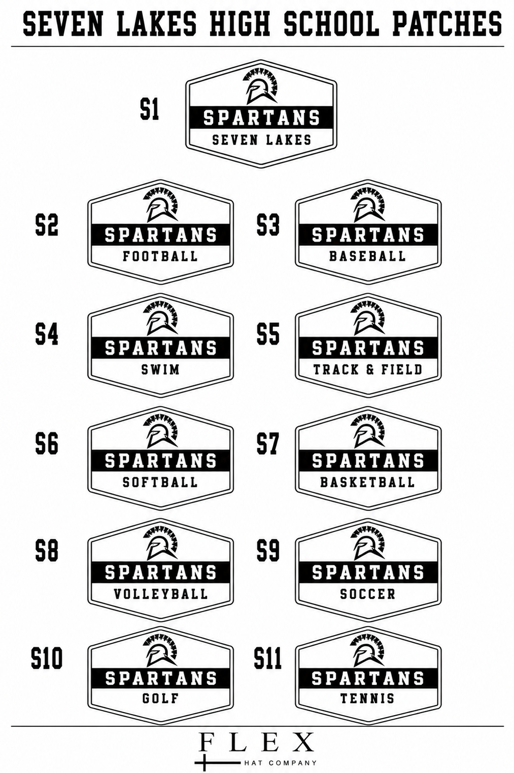 Seven Lakes Spartans | Richardson 112 | Badge Patch