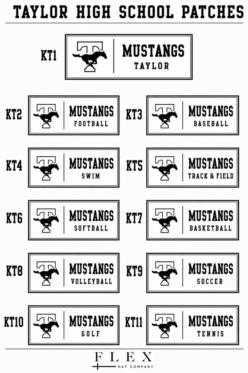 Taylor Mustangs | Richardson 112 | Rectangle Patch