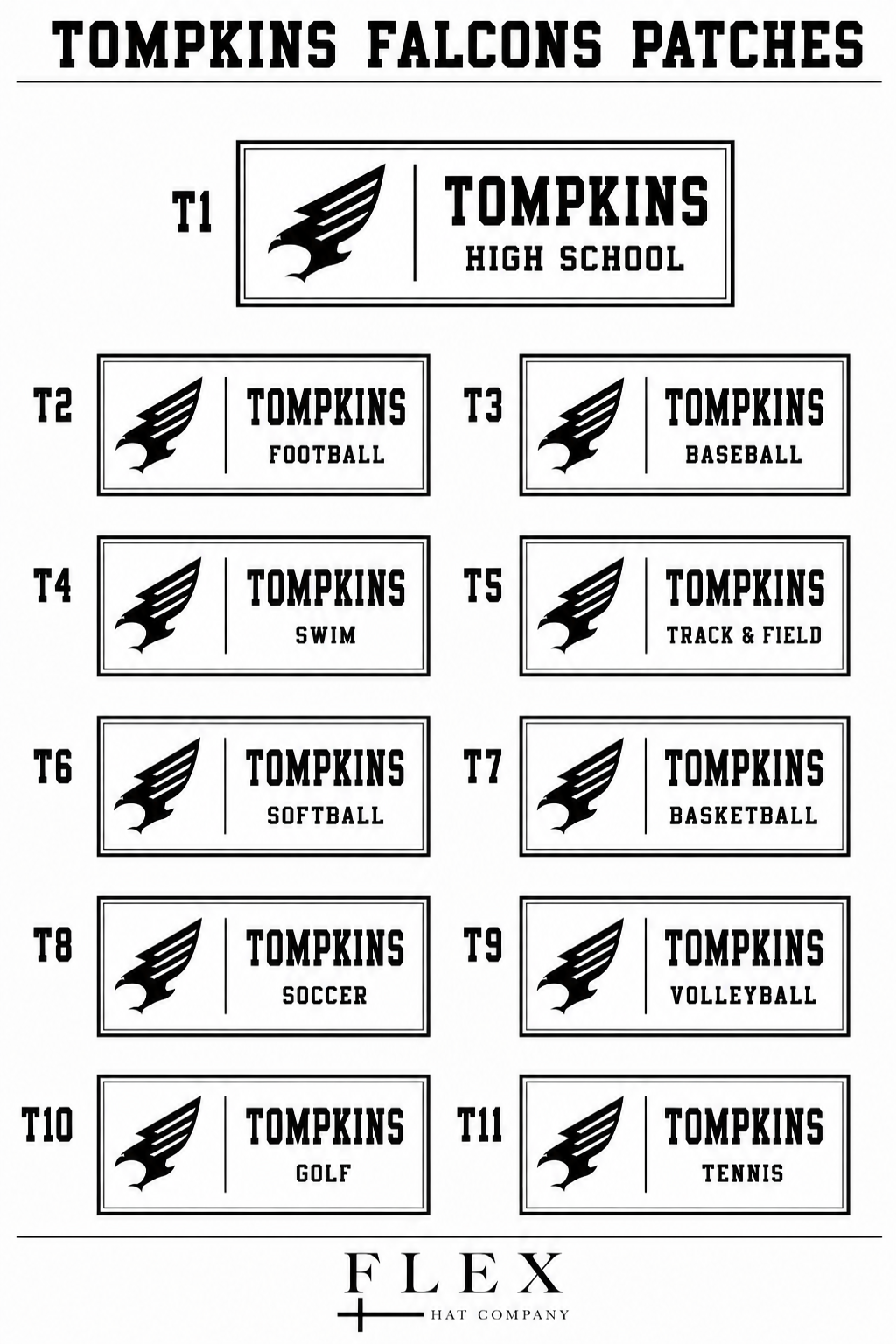 Tompkins Falcons | Richardson 112 | Rectangle Patch